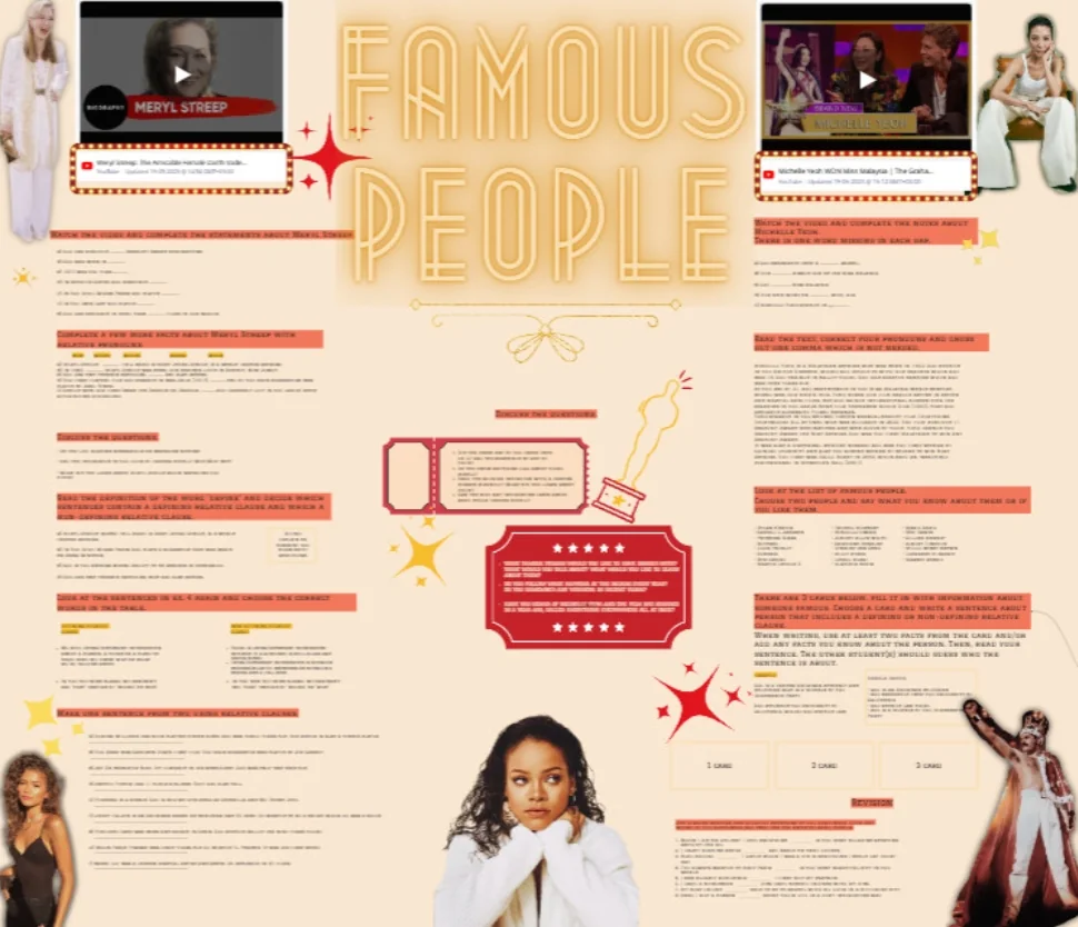 Пример урока на тему Famous People